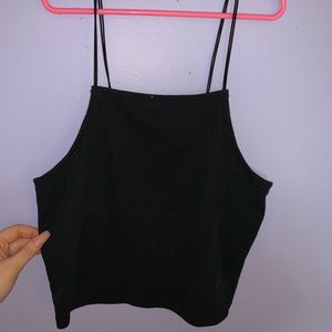 Simple black cropped top w/ thin straps!